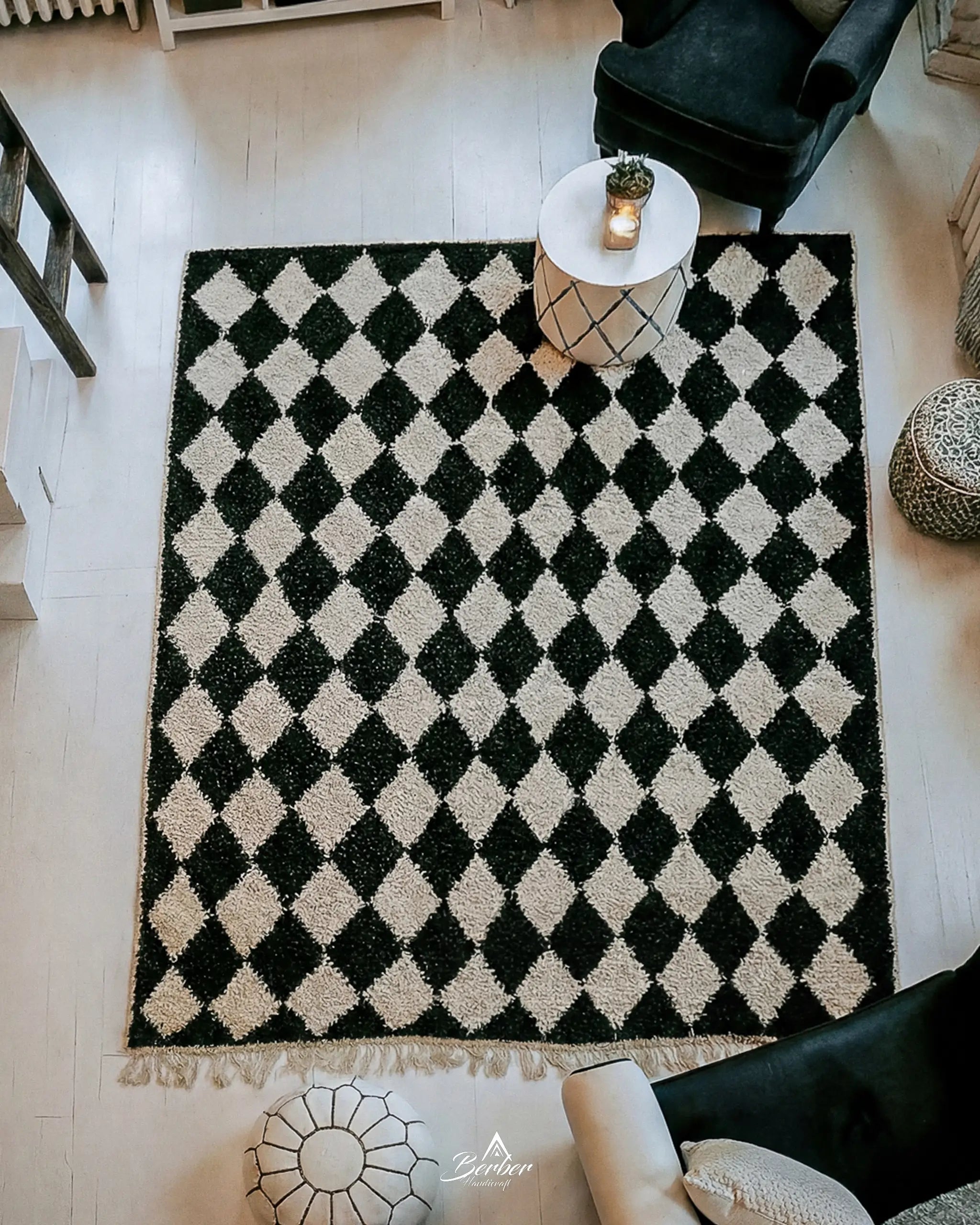 Black And White Checkered Rug