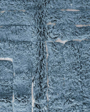 Blue Beni Ourain Carpet 3 X 5 Ft | 90 X 150 Cm / With Tassels / Short (0.4” / 1 cm)