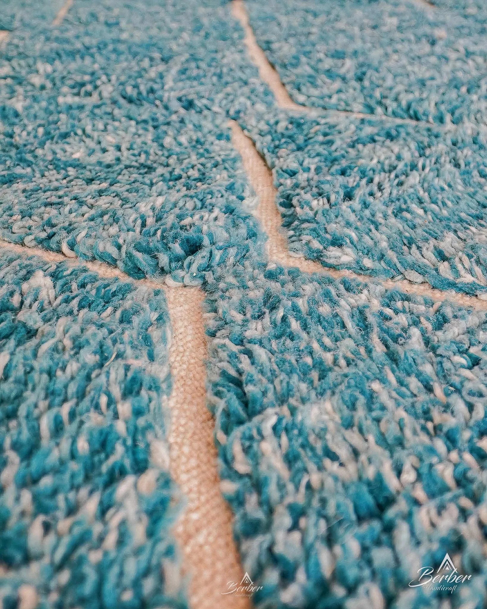 Blue Beni Rug 3 X 5 Ft | 90 X 150 Cm / With Tassels / Short (0.4” / 1 cm)