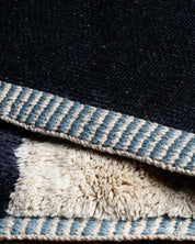 Blue Berber Rug 3 X 5 Ft | 90 X 150 Cm / With Tassels / Short (0.4” / 1 cm)