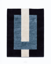 Blue Berber Rug 3 X 5 Ft | 90 X 150 Cm / With Tassels / Short (0.4” / 1 cm)