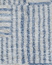 Blue Boho Rug 3 X 5 Ft | 90 X 150 Cm / With Tassels / Short (0.4” / 1 cm)