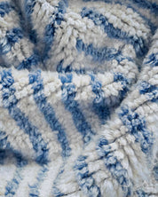 Blue Boho Rug 3 X 5 Ft | 90 X 150 Cm / With Tassels / Short (0.4” / 1 cm)