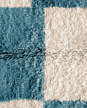 Blue Checkerboard Rug 3 X 5 Ft | 90 X 150 Cm / With Tassels / Short (0.4” / 1 cm)