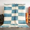 Blue Checkerboard Rug - Berber Handicraft