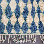 Blue Checkered Moroccan Rug - Berber Handicraft