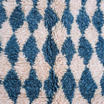 Blue Checkered Moroccan Rug - Berber Handicraft