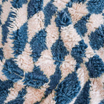 Blue Checkered Moroccan Rug - Berber Handicraft