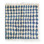 Blue Checkered Moroccan Rug - Berber Handicraft