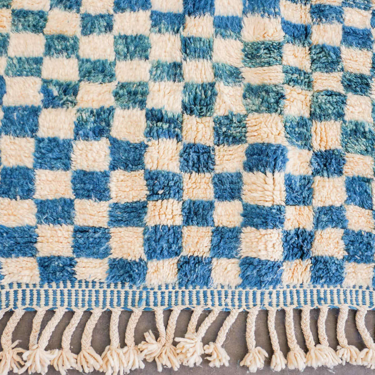 Blue Checkered Rug - Berber Handicraft