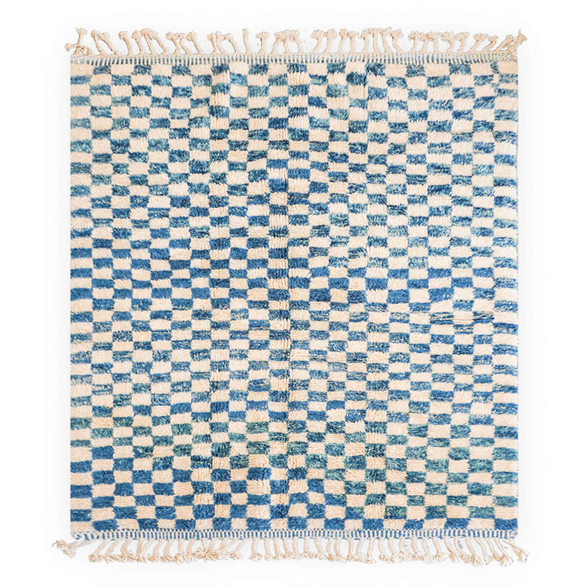 Blue Checkered Rug - Berber Handicraft