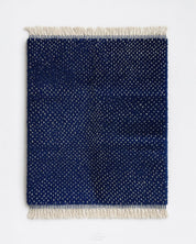 Blue Dotted Berber Rug 3 X 5 Ft | 90 X 150 Cm / With Tassels / Short (0.4” / 1 cm)