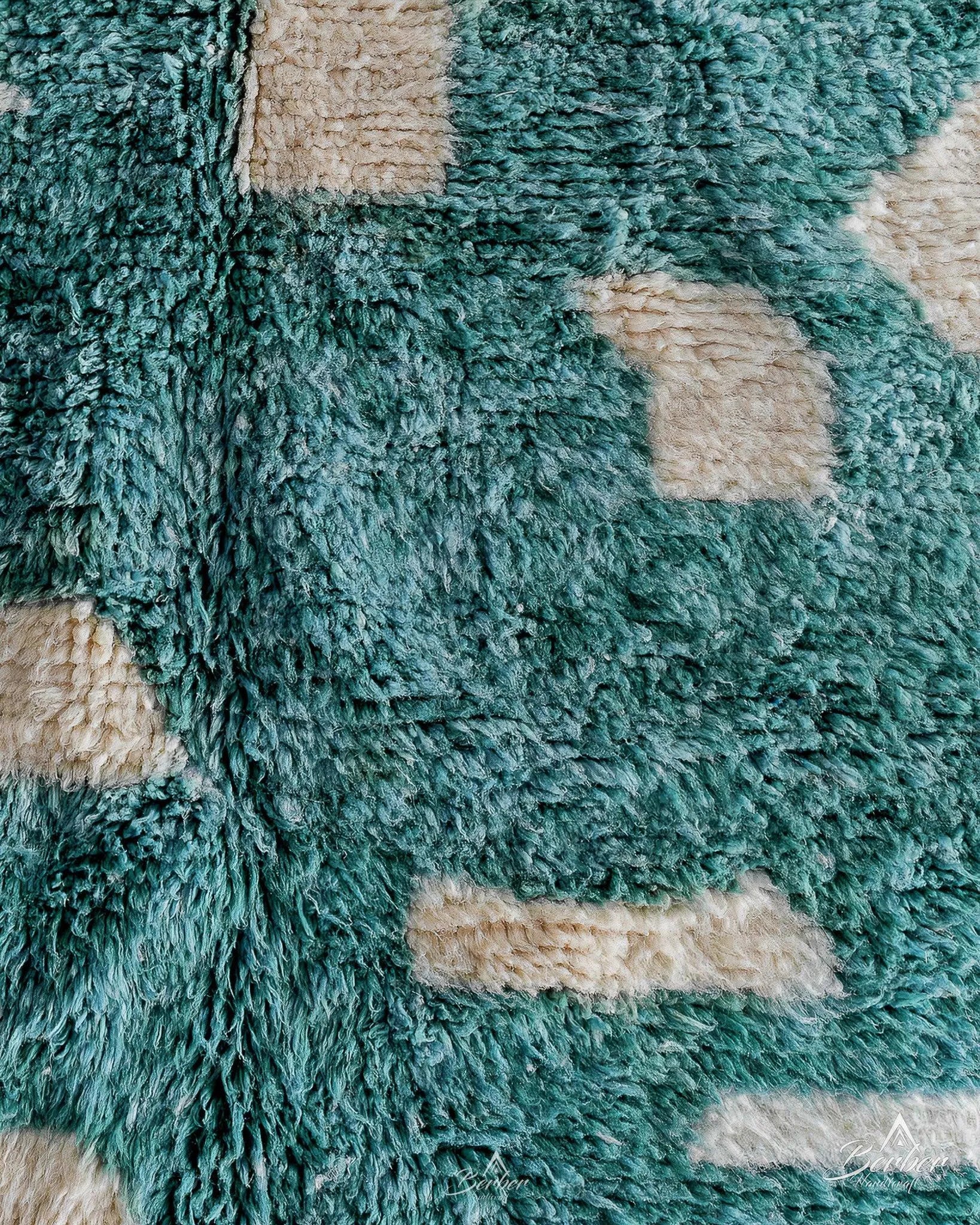 Blue Handmade Rug 3 X 5 Ft | 90 X 150 Cm / With Tassels / Short (0.4” / 1 cm)