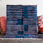 Blue Pink Berber Rug - Berber Handicraft