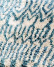 Blue Striped Runner Rug 3 X 5 Ft | 90 X 150 Cm / With Tassels / Short (0.4” / 1 cm)
