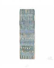 Blue Striped Runner Rug 3 X 5 Ft | 90 X 150 Cm / With Tassels / Short (0.4” / 1 cm)