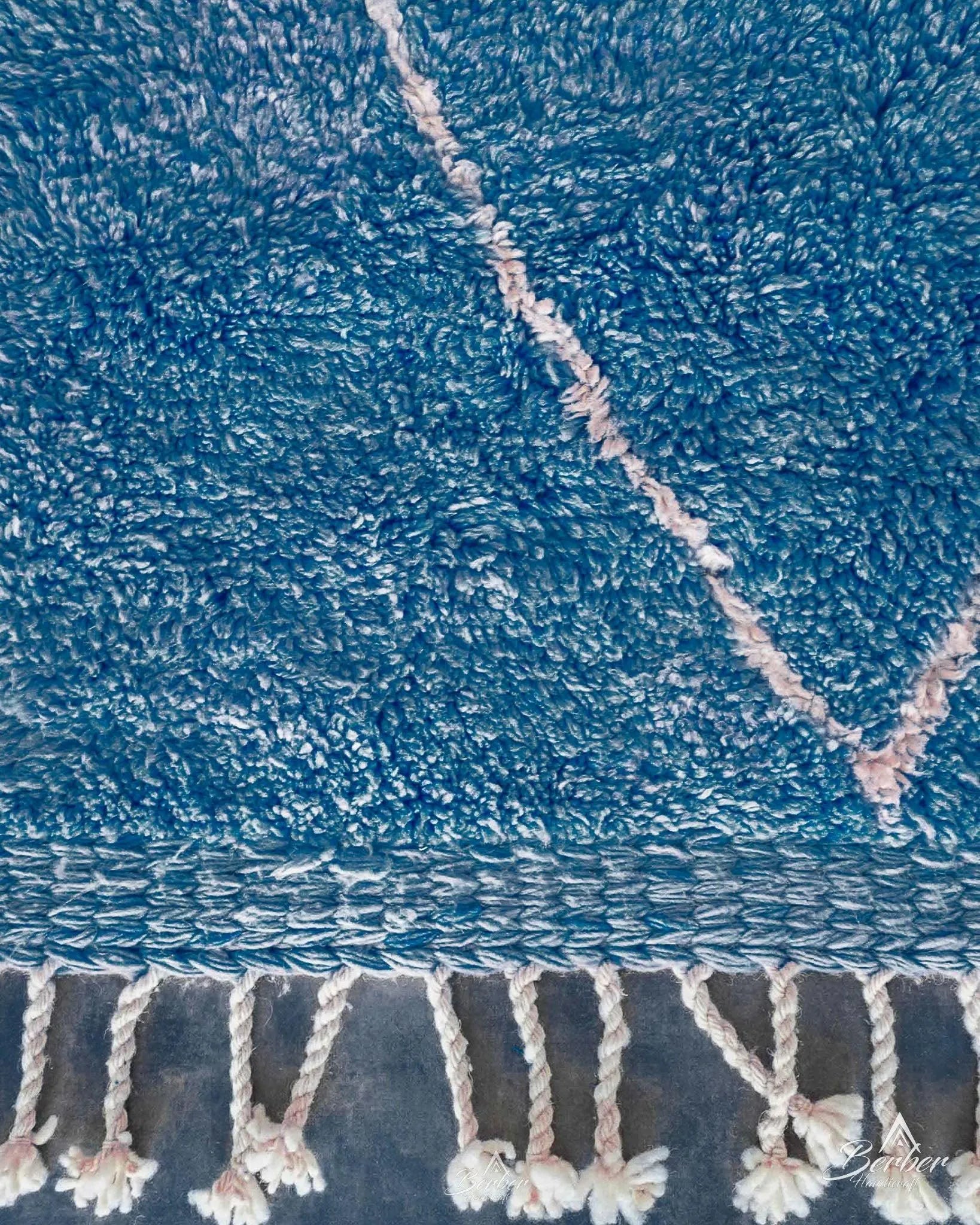 Blue Treillis Rug-Berber Handicraft