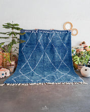Blue Treillis Rug-Berber Handicraft
