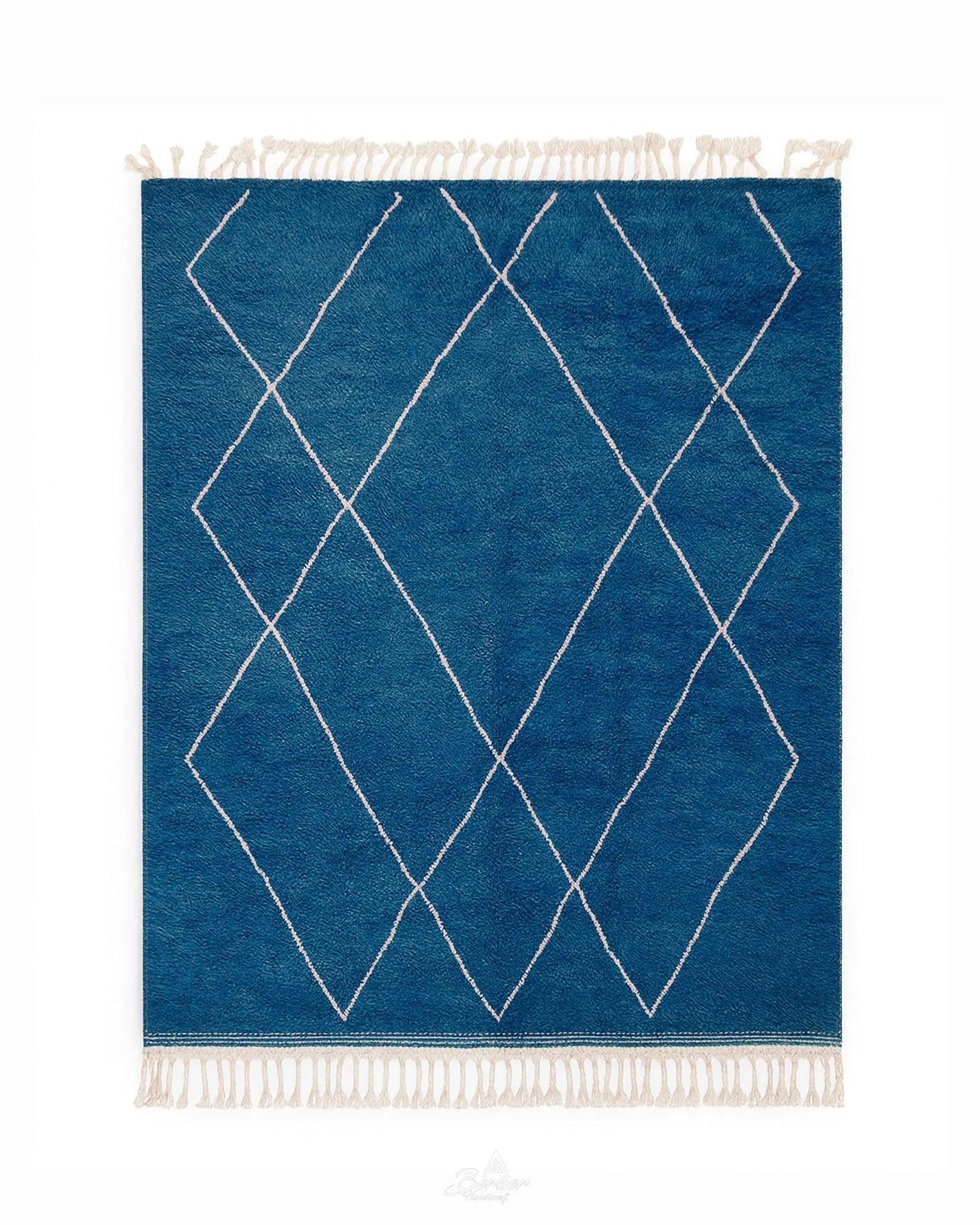 Blue Treillis Rug-Berber Handicraft