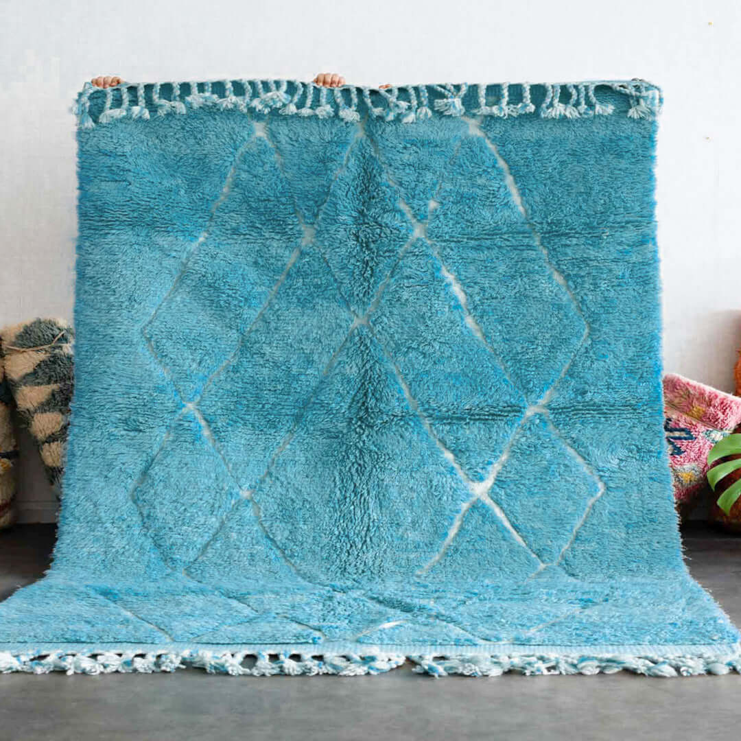 Blue Trellis Rug - Berber Handicraft