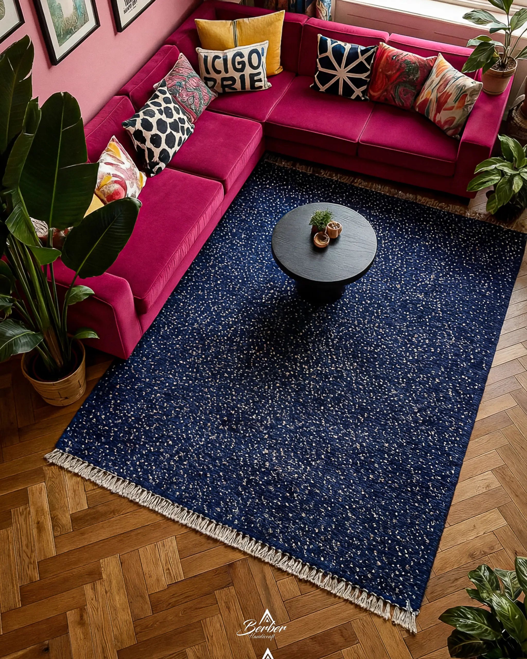 Blue Dotted Berber Rug