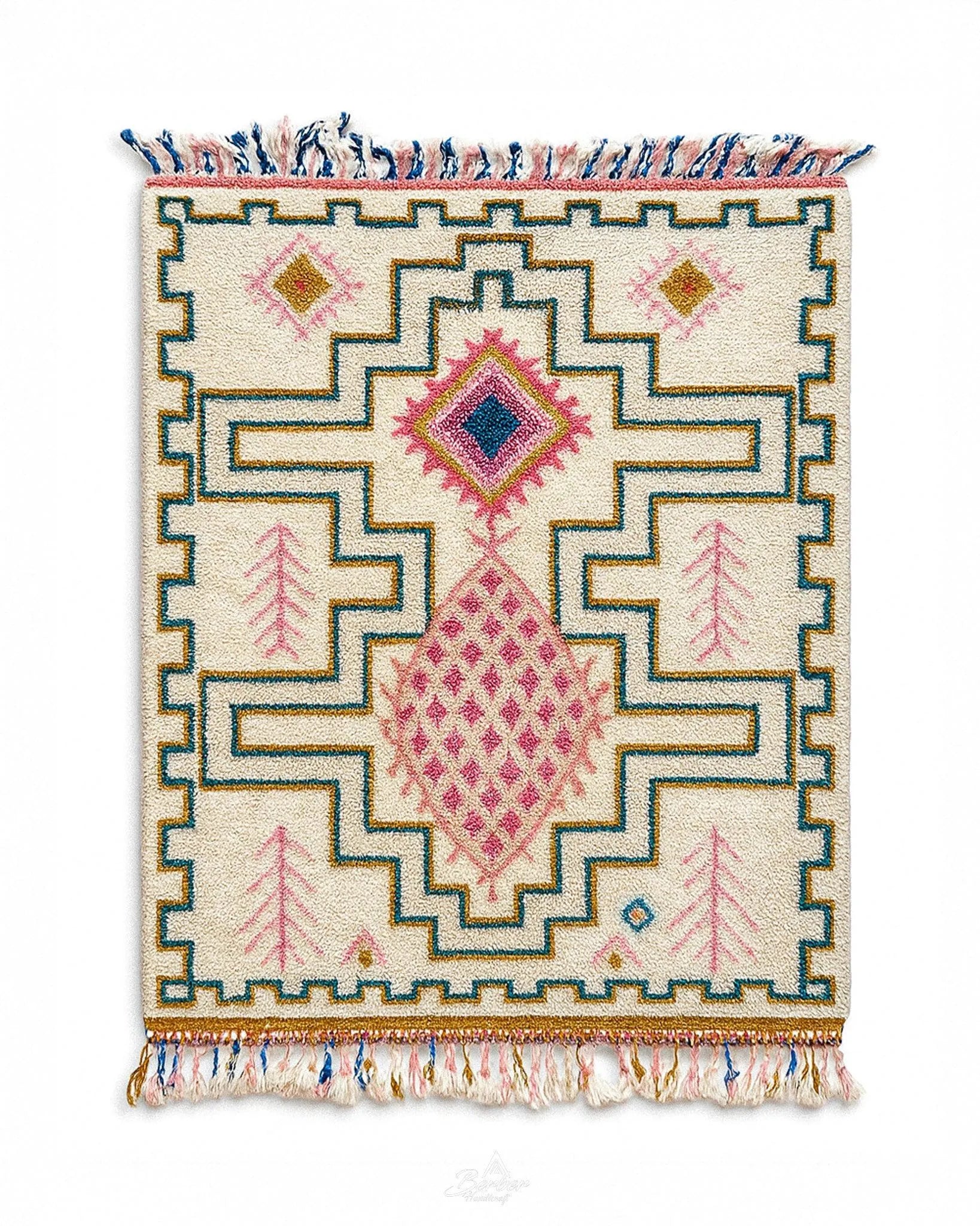 Bohemian Azilal Rug 3 X 5 Ft | 90 X 150 Cm / With Tassels / Short (0.4” / 1 cm)