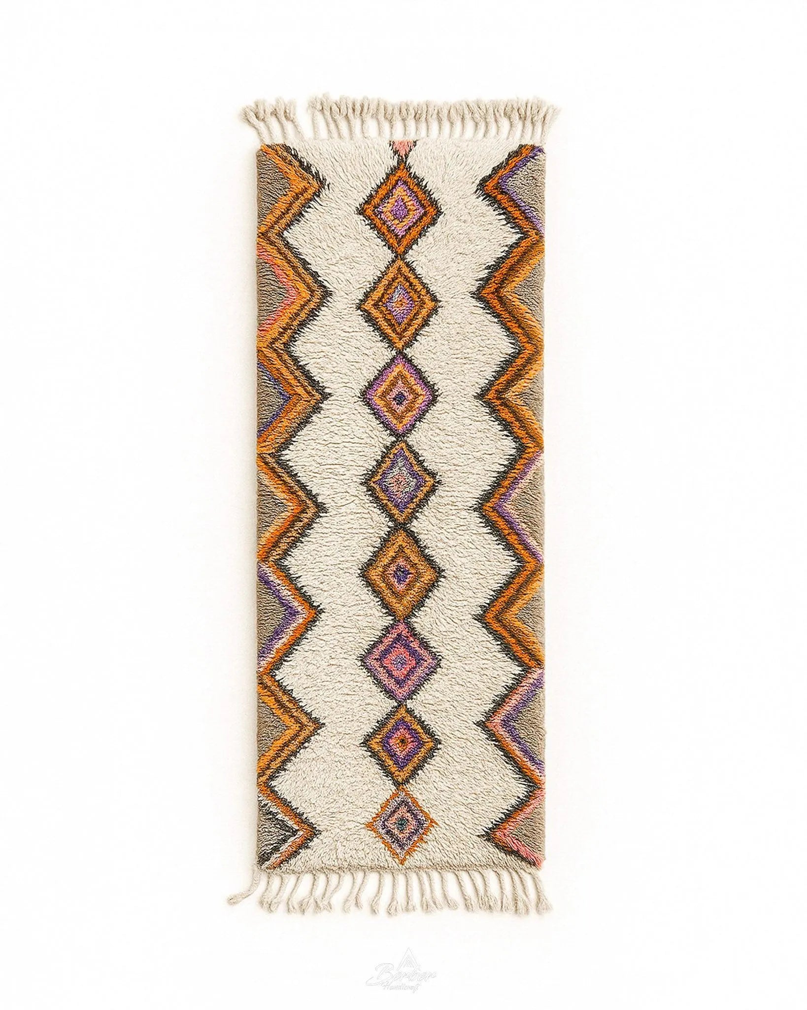 Bohemian Runner 2 X 6 Ft | 60 X 180 Cm / With Tassels / Short (0.4” / 1 cm)