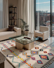 Bohemian Wool Rug 3 X 5 Ft | 90 X 150 Cm / With Tassels / Short (0.4” / 1 cm)