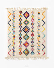 Bohemian Wool Rug 3 X 5 Ft | 90 X 150 Cm / With Tassels / Short (0.4” / 1 cm)