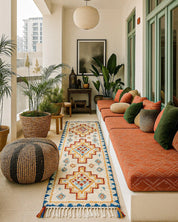 Boho Runner 2 X 6 Ft | 60 X 180 Cm / With Tassels / Short (0.4” / 1 cm)