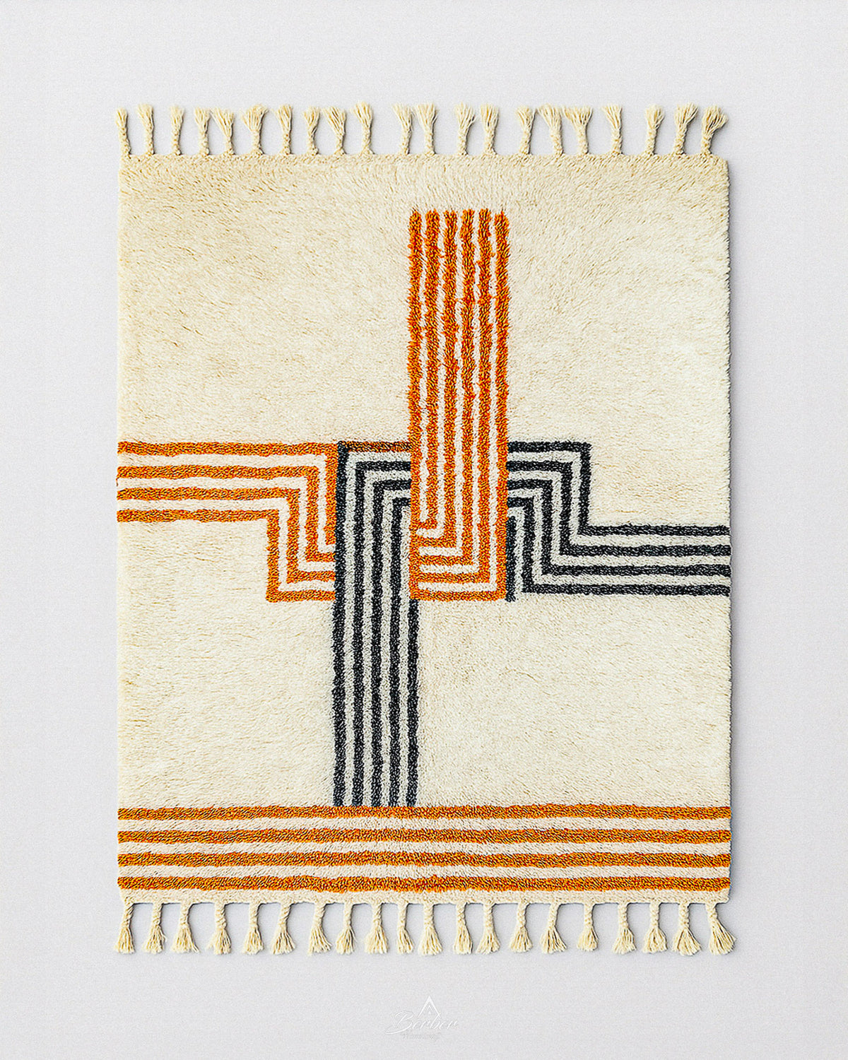 Authentic Boho Rug 3 X 5 Ft | 90 X 150 Cm / With Tassels / Short (0.4” / 1 cm)