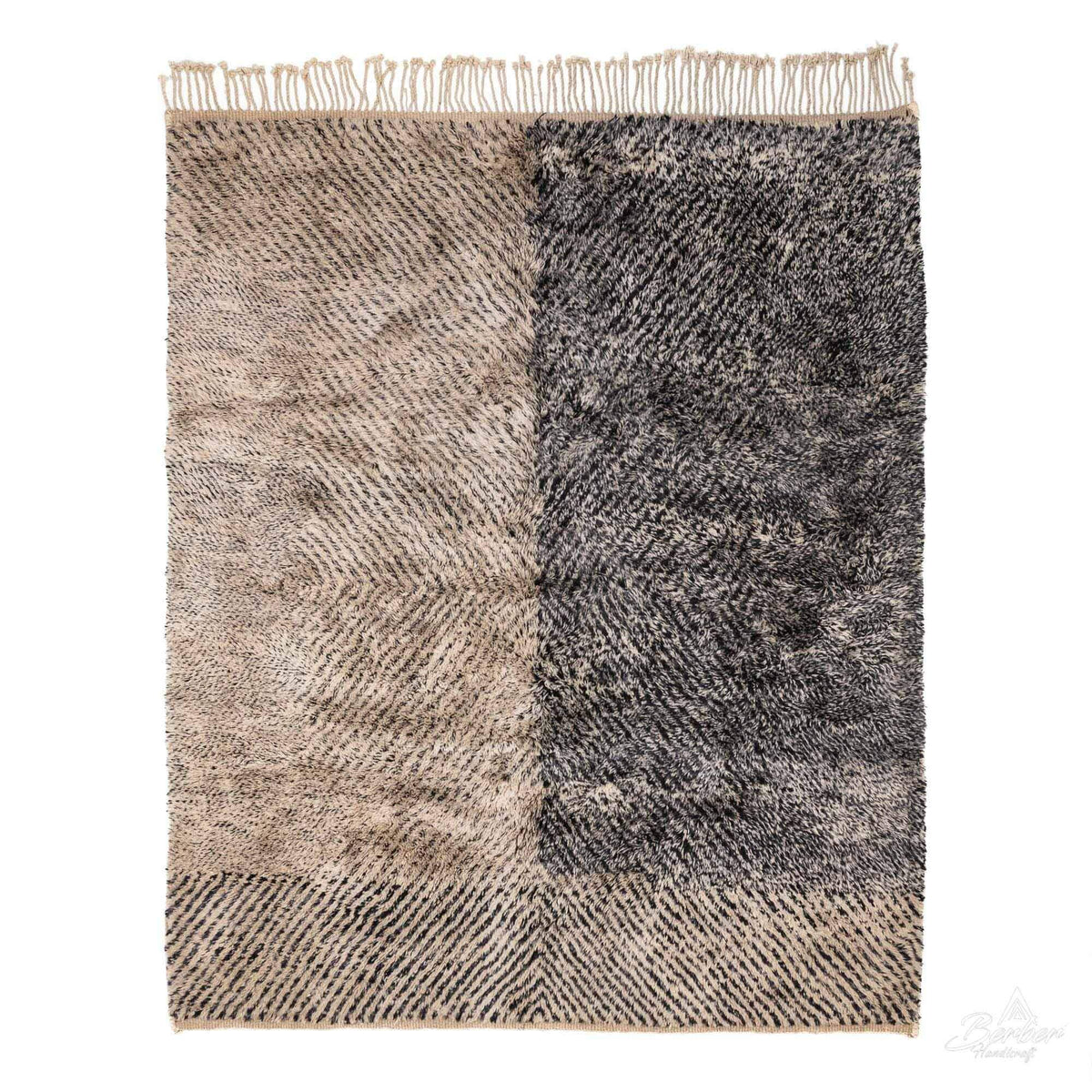 Striped Beni Ourain Rug - Berber Handicraft