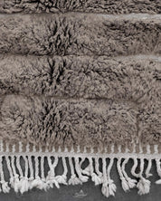Brown Beni Ourain Carpet 3 X 5 Ft | 90 X 150 Cm / With Tassels / Short (0.4” / 1 cm)