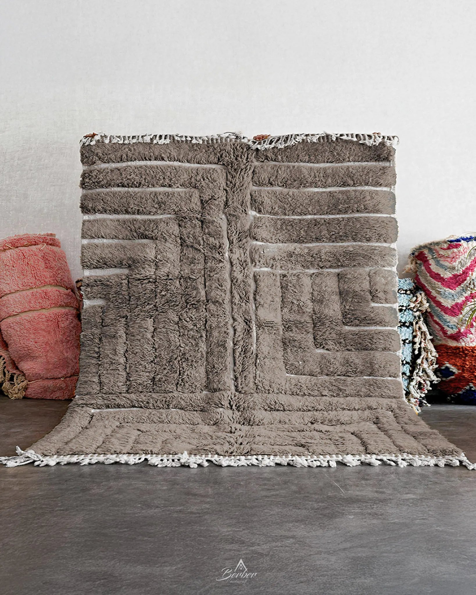 Brown Beni Ourain Carpet-Berber Handicraft