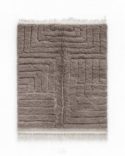 Brown Beni Ourain Carpet 3 X 5 Ft | 90 X 150 Cm / With Tassels / Short (0.4” / 1 cm)