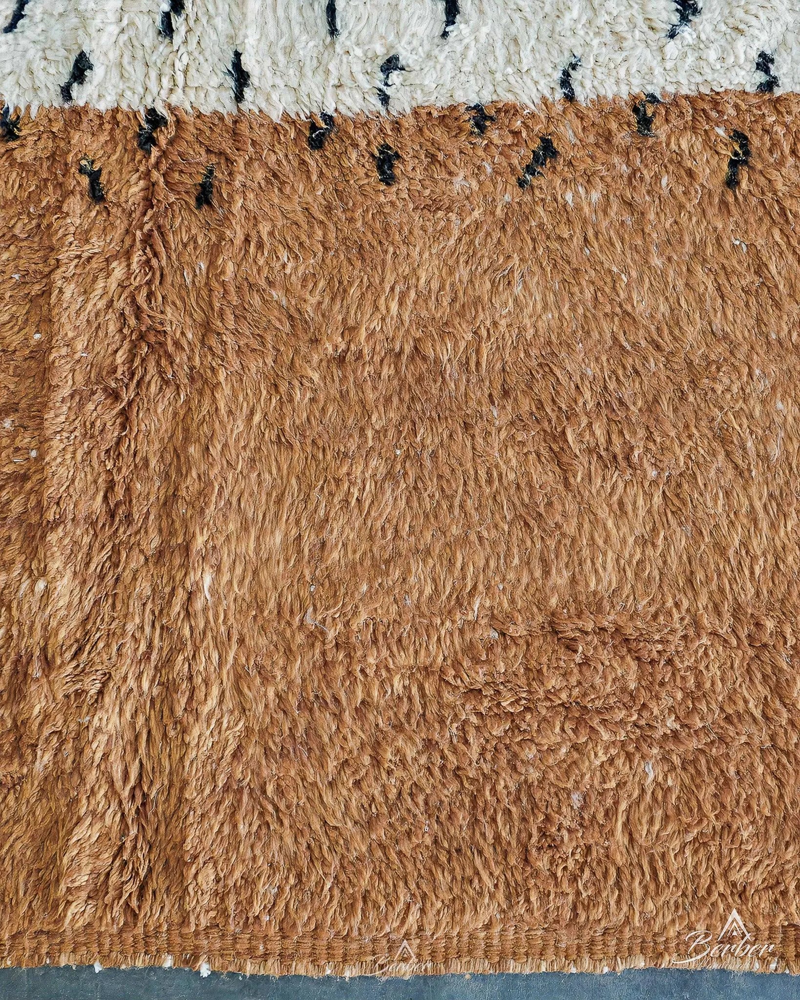 Brown Boho Moroccan Rug 3 X 5 Ft | 90 X 150 Cm / With Tassels / Short (0.4” / 1 cm)