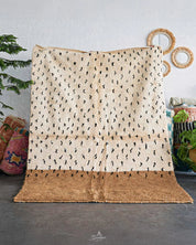 Brown Boho Moroccan Rug 3 X 5 Ft | 90 X 150 Cm / With Tassels / Short (0.4” / 1 cm)