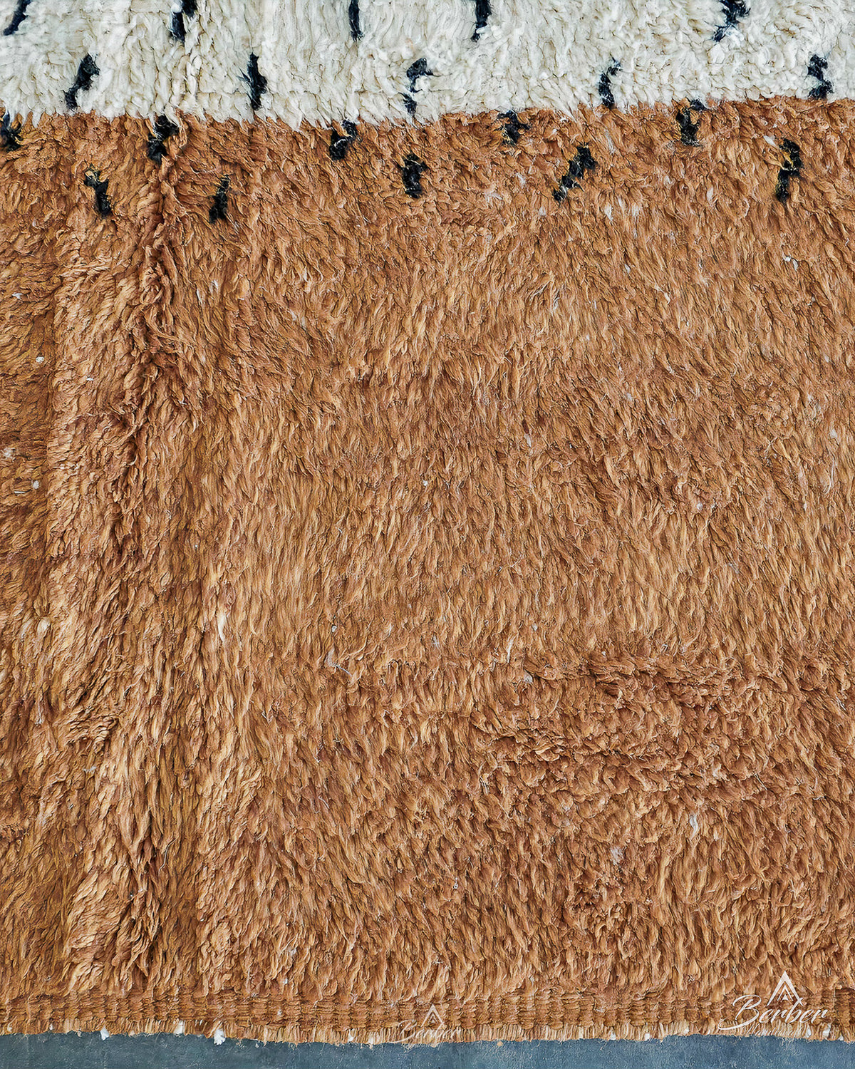 Brown Boho Moroccan Rug 3 X 5 Ft | 90 X 150 Cm / With Tassels / Short (0.4” / 1 cm)