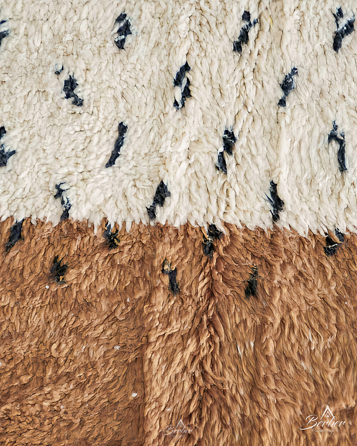 Brown Boho Moroccan Rug 3 X 5 Ft | 90 X 150 Cm / With Tassels / Short (0.4” / 1 cm)