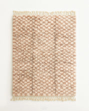 Brown Checkered Rug 3 X 5 Ft | 90 X 150 Cm / With Tassels / Short (0.4” / 1 cm)