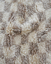 Brown Checkered Runner 2 X 6 Ft | 60 X 180 Cm / With Tassels / Short (0.4” / 1 cm)