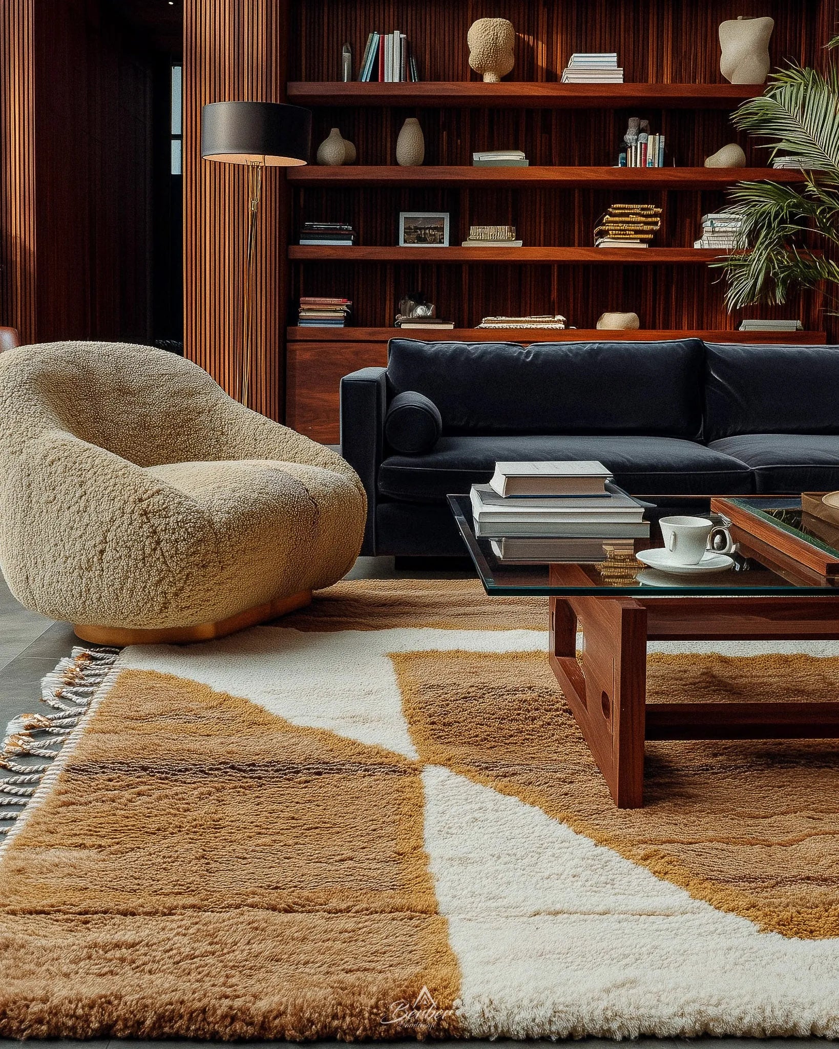 Brown Handwoven Rug 3 X 5 Ft | 90 X 150 Cm / With Tassels / Short (0.4” / 1 cm)