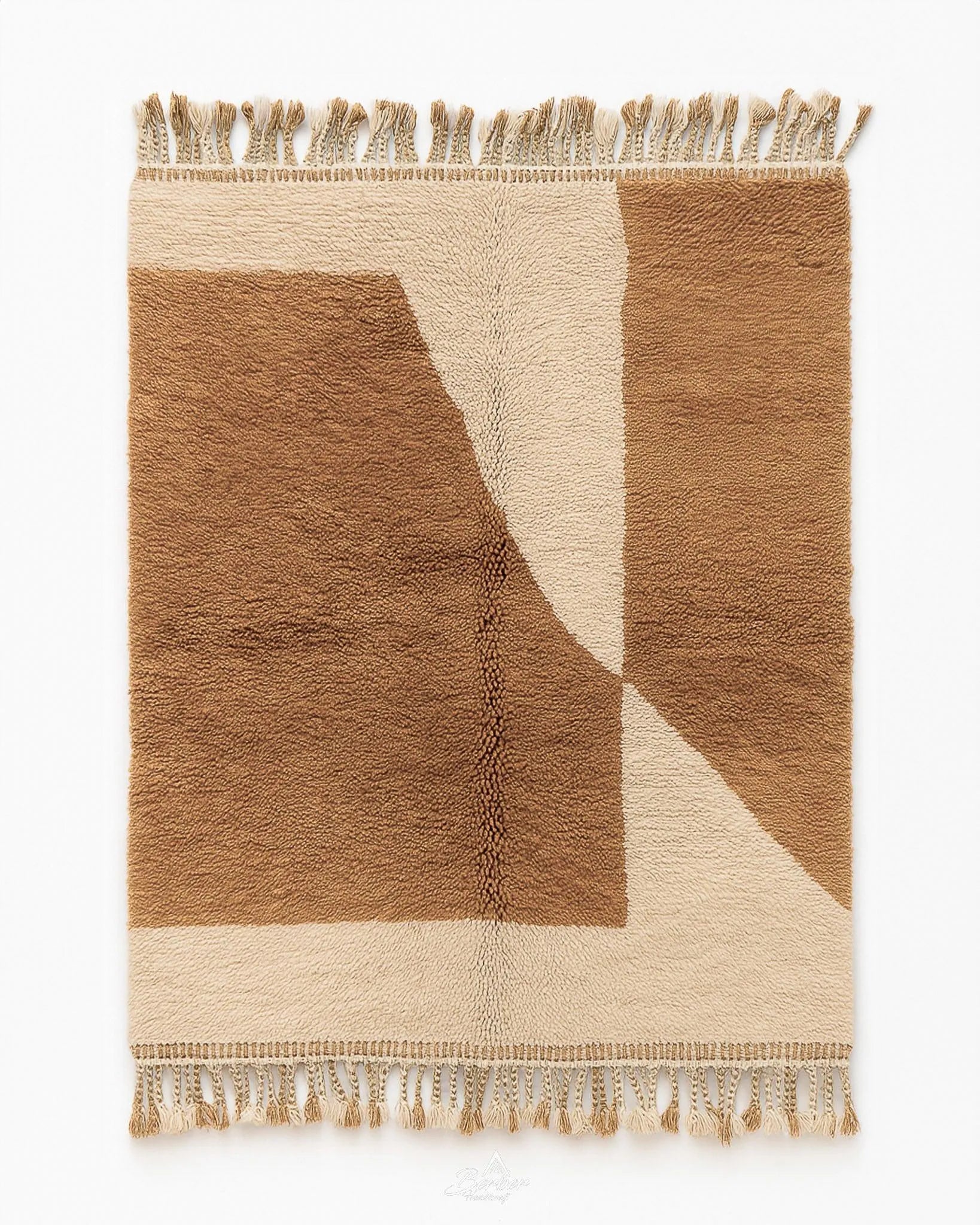 Brown Handwoven Rug 3 X 5 Ft | 90 X 150 Cm / With Tassels / Short (0.4” / 1 cm)