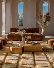 Brown Morrocan Area Rug 3 X 5 Ft | 90 X 150 Cm / With Tassels / Short (0.4” / 1 cm)