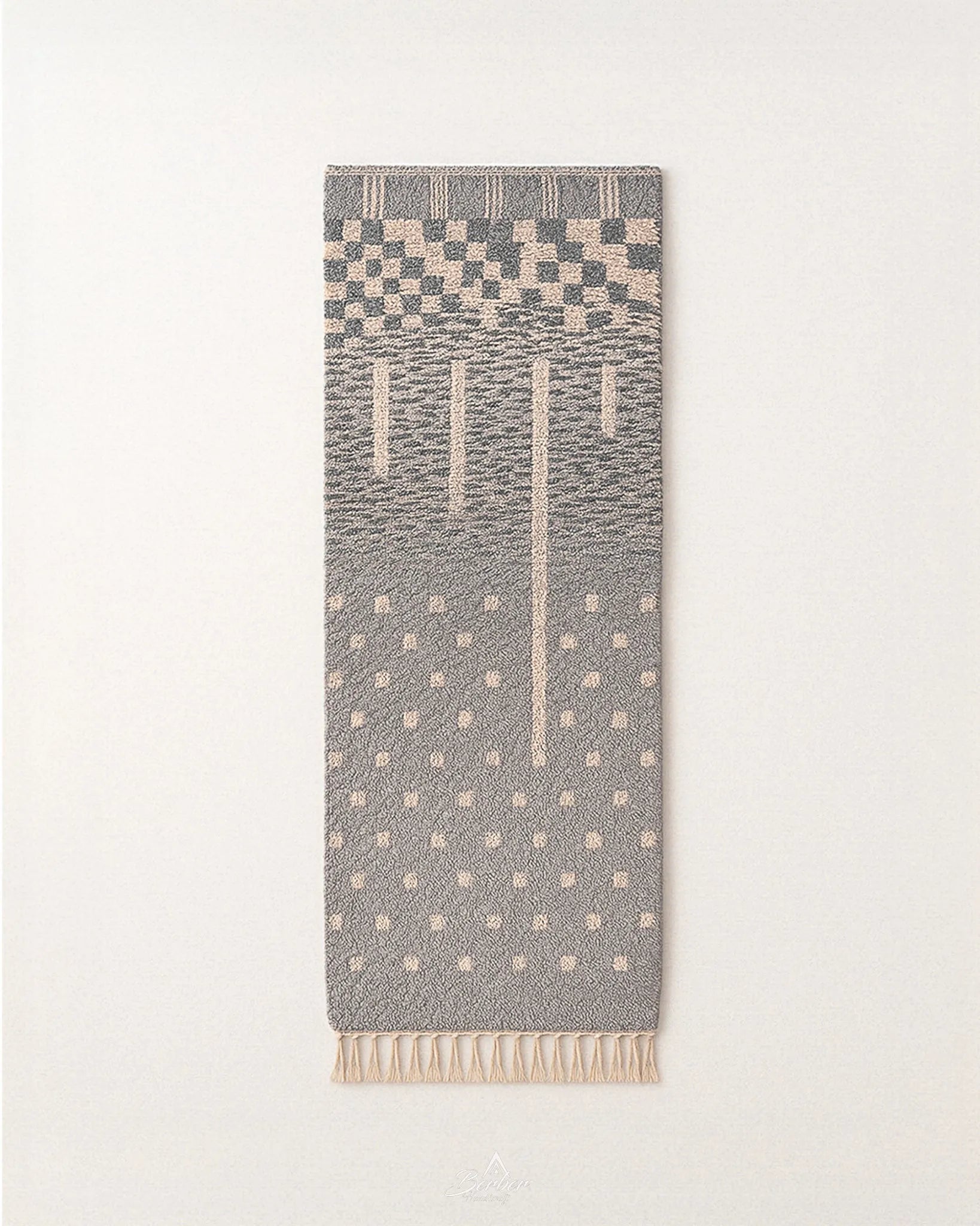 Brown Runner Rug 3 X 5 Ft | 90 X 150 Cm / With Tassels / Short (0.4” / 1 cm)