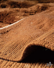 Brown Treillis Moroccan Rug 3 X 5 Ft | 90 X 150 Cm / With Tassels / Short (0.4” / 1 cm)