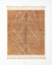 Brown Trellis Rug 3 X 5 Ft | 90 X 150 Cm / With Tassels / Short (0.4” / 1 cm)