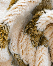 Brown White Azilal Rug 3 X 5 Ft | 90 X 150 Cm / With Tassels / Short (0.4” / 1 cm)