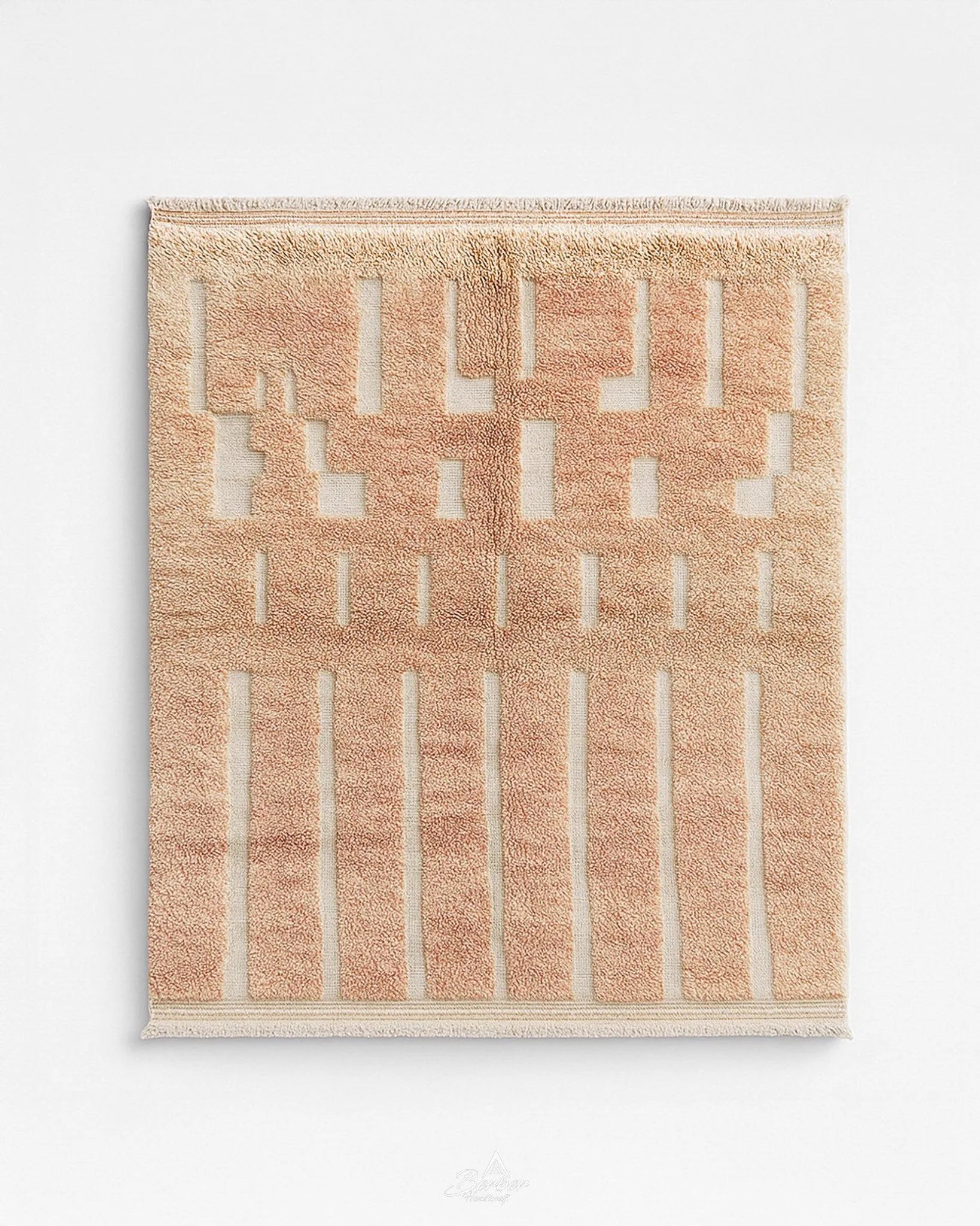 Brown Wool Rug 3 X 5 Ft | 90 X 150 Cm / With Tassels / Short (0.4” / 1 cm)