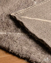 Brown Wool Runner Rug 2 X 6 Ft | 60 X 180 Cm / With Tassels / Short (0.4” / 1 cm)